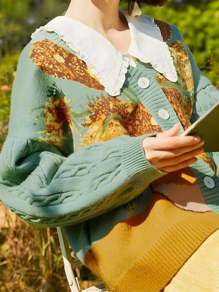 Van Gogh Sunflowers Cardigan - Vedlit