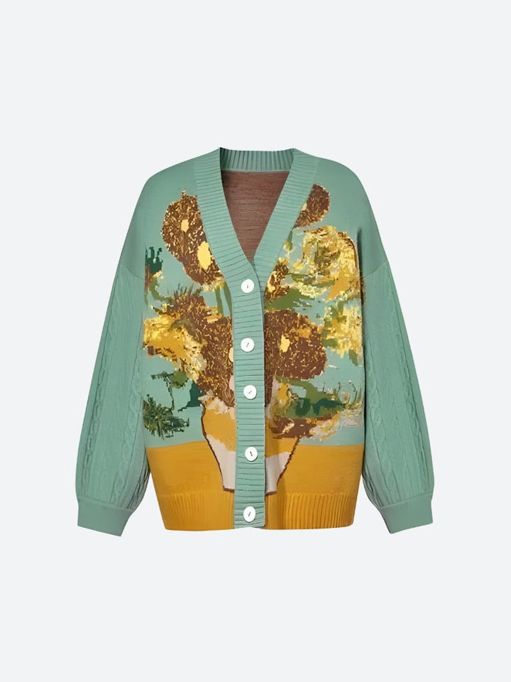 Van Gogh Sunflowers Cardigan - Vedlit