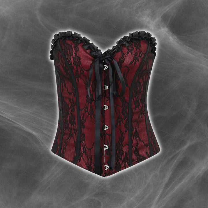 Victorian Goth Ribbon Detailed Corset Top - Vedlit