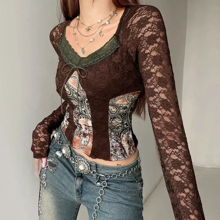Vintage Bohemian Lace Top - Vedlit