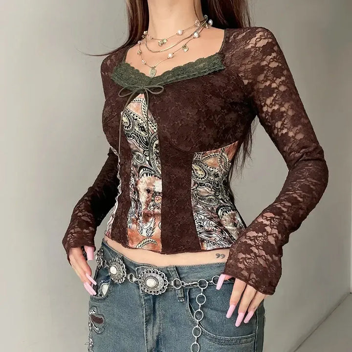 Vintage Bohemian Lace Top - Vedlit
