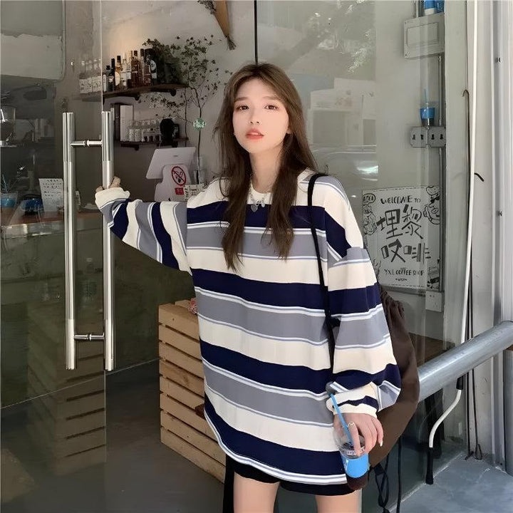 Vintage Casual Striped Sweatshirt - Vedlit