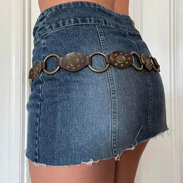 Vintage Ethnic Designed Buckle Belt - Vedlit