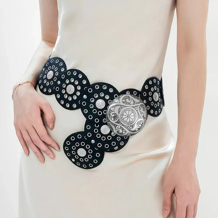 Vintage Ethnic Floral Buckle Belt - Vedlit