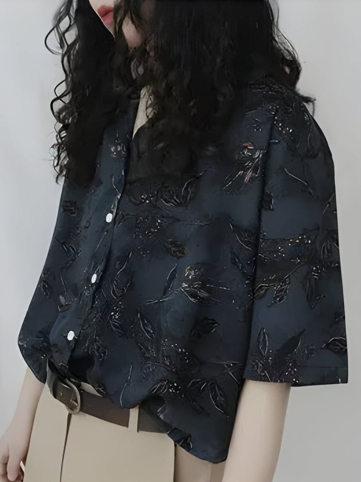 Vintage Leaf Designed Shirt - Vedlit