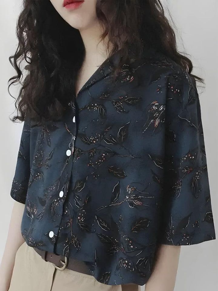 Vintage Leaf Designed Shirt - Vedlit