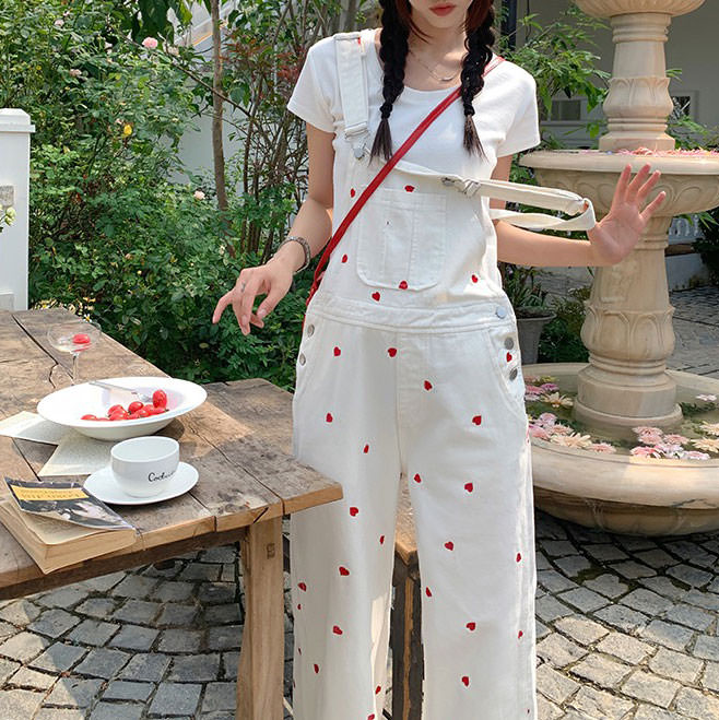 Vintage Red Hearts Jumpsuit - Vedlit