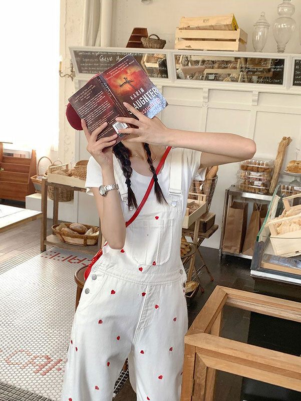Vintage Red Hearts Jumpsuit - Vedlit