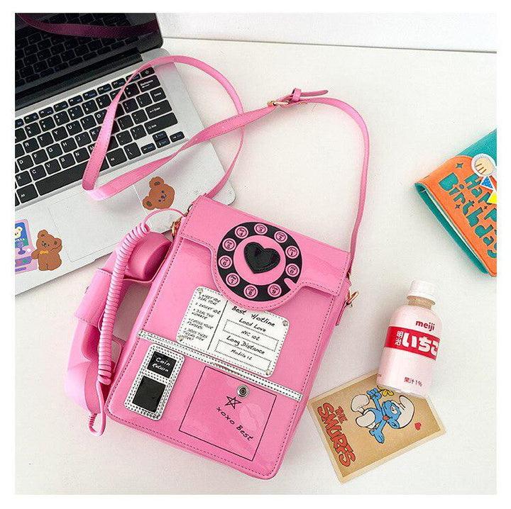 Weirdcore Retro Phone Shaped Crossbody Bag - Vedlit