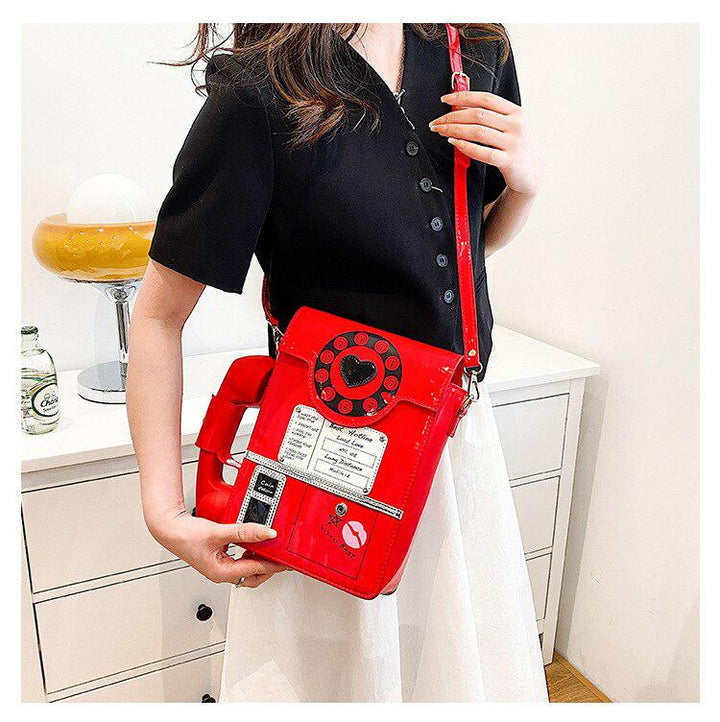 Weirdcore Retro Phone Shaped Crossbody Bag - Vedlit