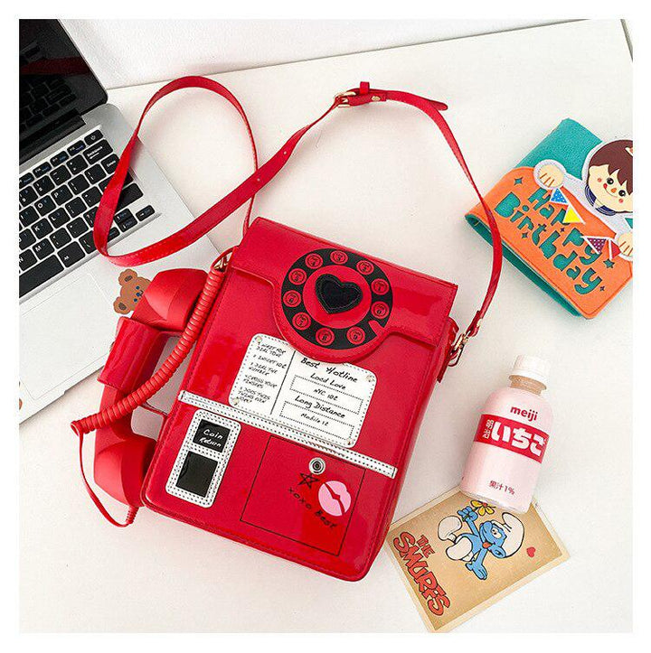 Weirdcore Retro Phone Shaped Crossbody Bag - Vedlit