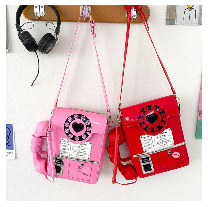 Weirdcore Retro Phone Shaped Crossbody Bag - Vedlit