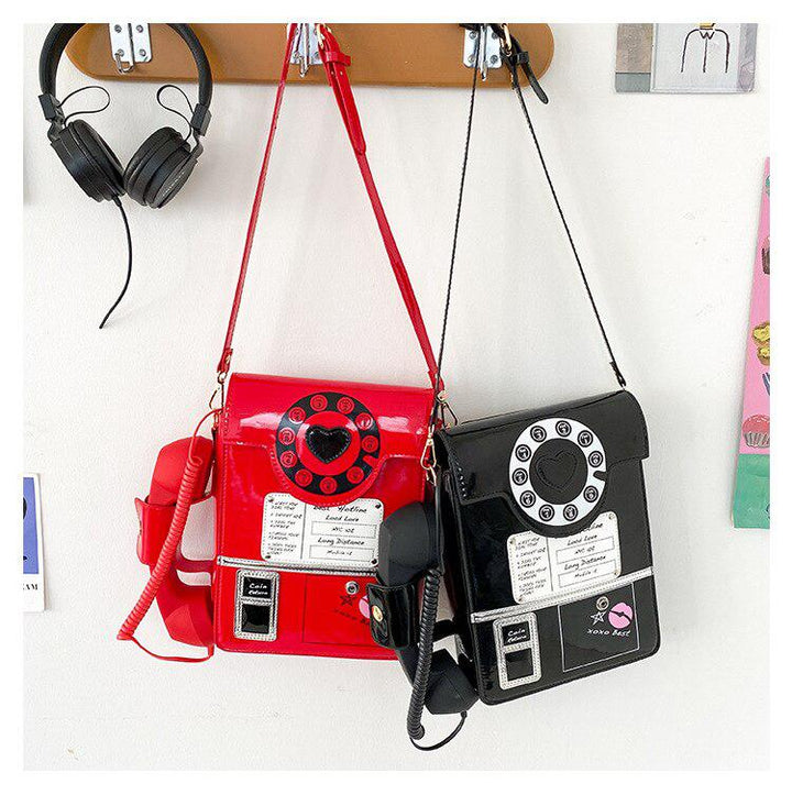 Weirdcore Retro Phone Shaped Crossbody Bag - Vedlit