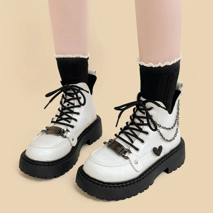 White Platform Boots - Vedlit