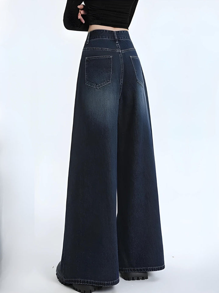 Wide Leg Regular Waist Jeans - Vedlit