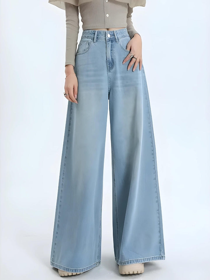 Wide Leg Regular Waist Jeans - Vedlit