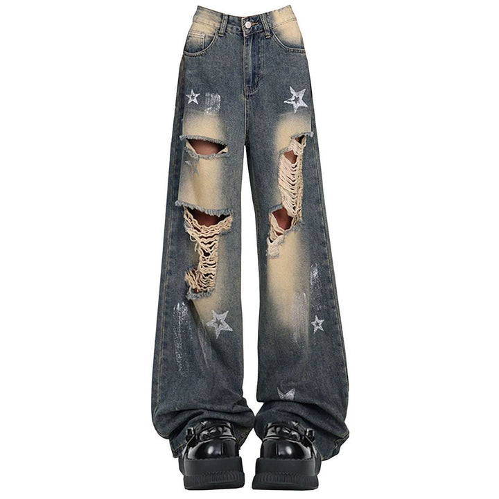 Star Girl Distressed Jeans - Vedlit
