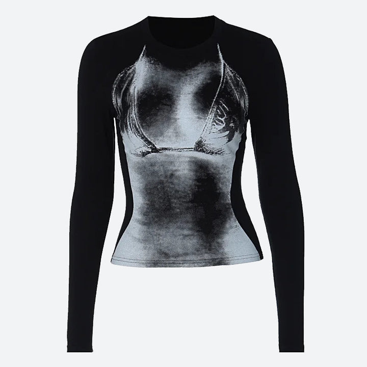 Y2K 3D Body Print Top - Vedlit