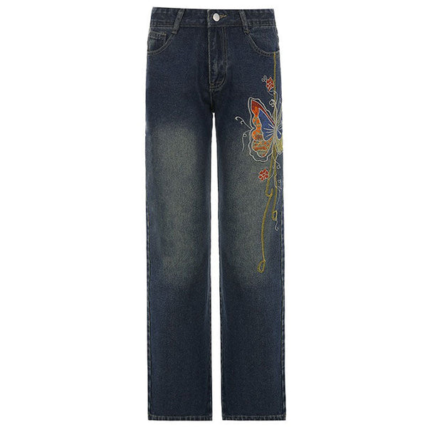 Y2K Aesthetic Wide Leg Jeans - Vedlit