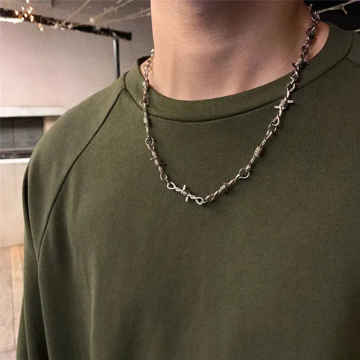 Y2K Barbed Wire Necklace - Vedlit