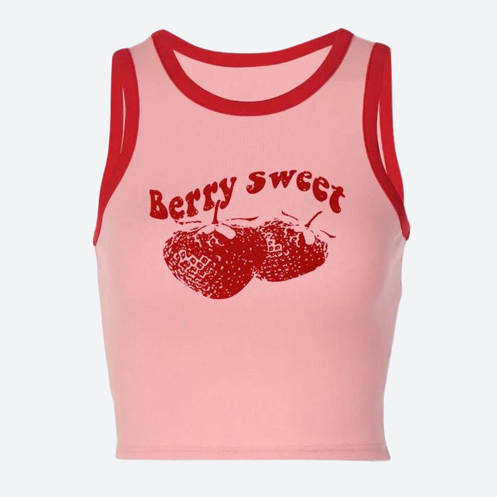 Y2K Berry Sweet Crop Top - Vedlit