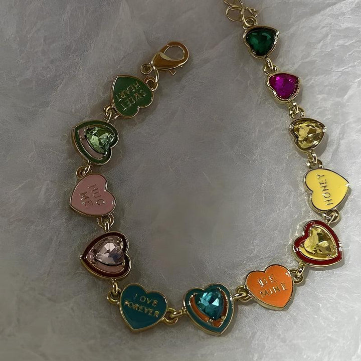 Y2K Colorful Heart Bracelet - Vedlit