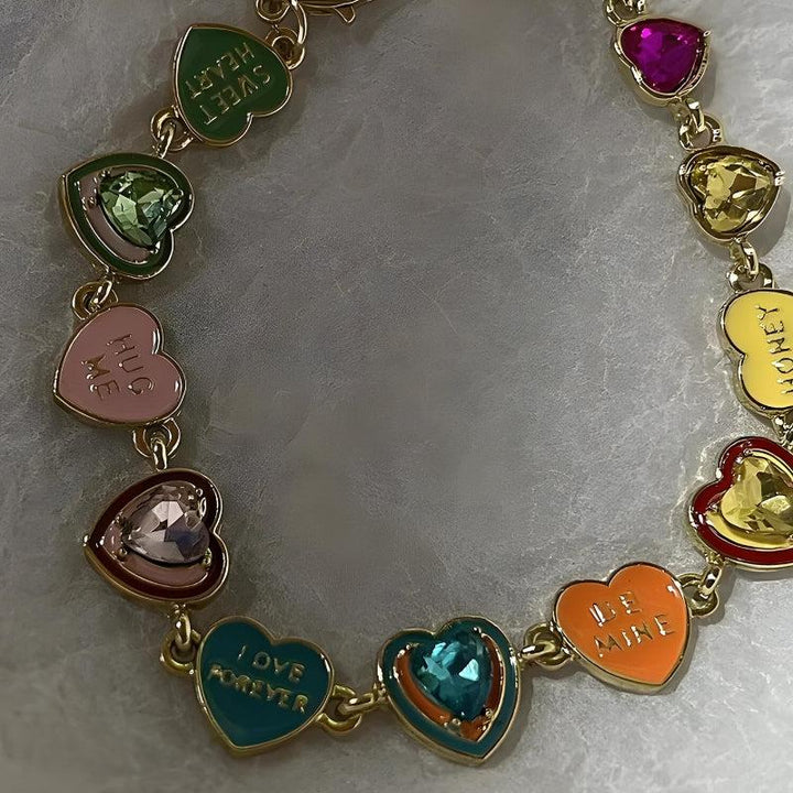 Y2K Colorful Heart Bracelet - Vedlit