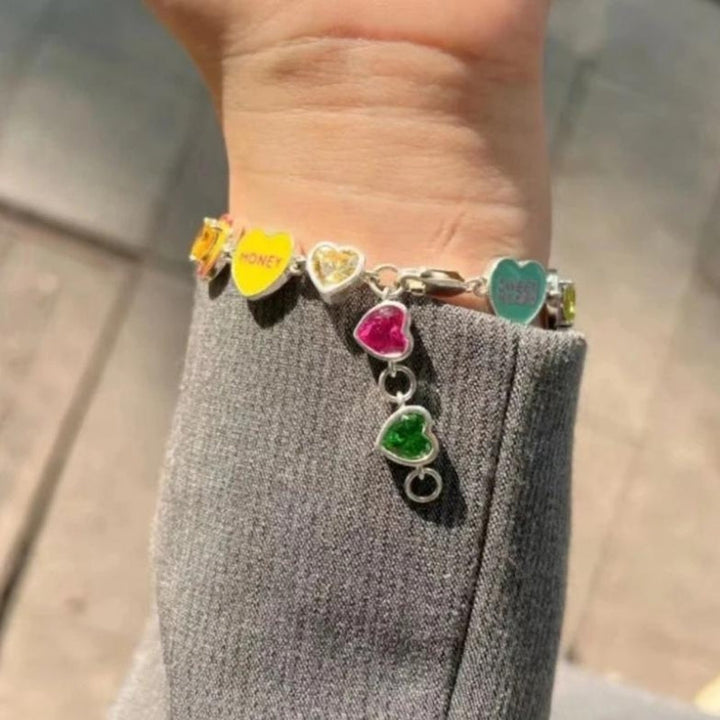 Y2K Colorful Heart Bracelet - Vedlit