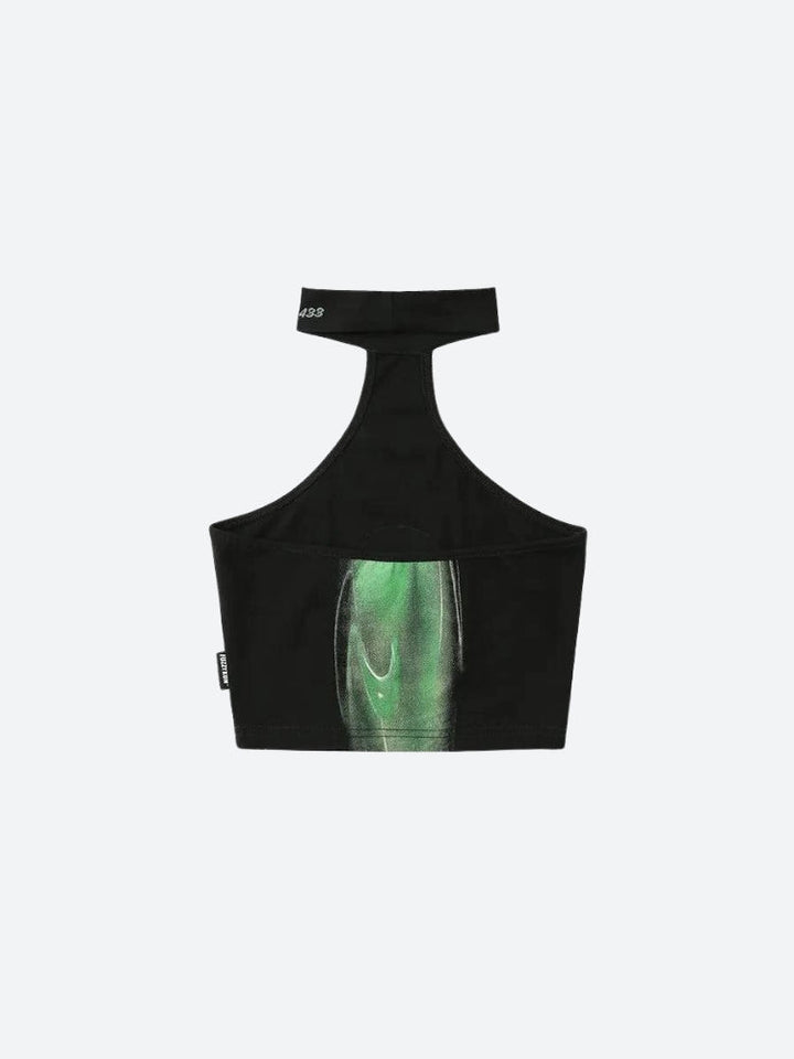 Y2K Cropped Halter Top - Vedlit