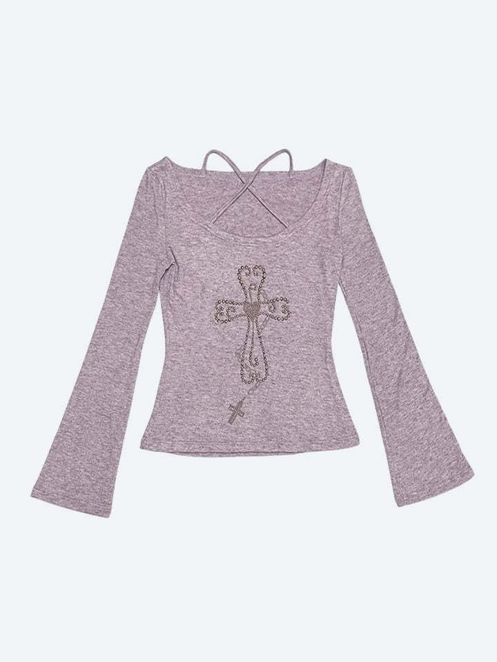 Y2K Golden Cross Top - Vedlit