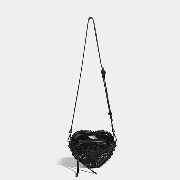 Y2K Grunge Belted Heart Shaped Bag - Vedlit