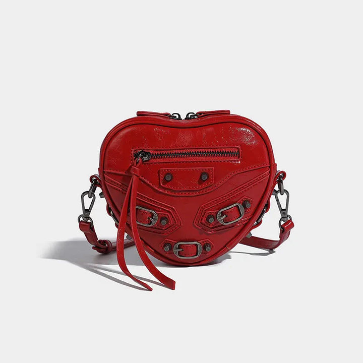 Y2K Grunge Belted Heart Shaped Bag - Vedlit