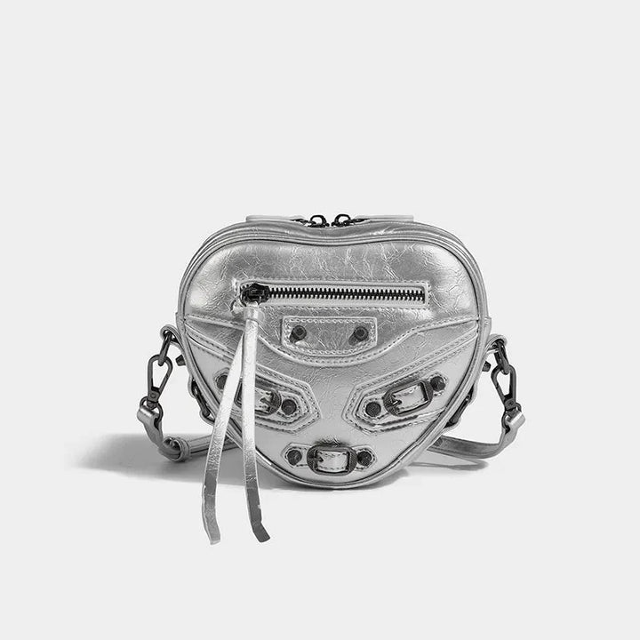 Y2K Grunge Belted Heart Shaped Bag - Vedlit