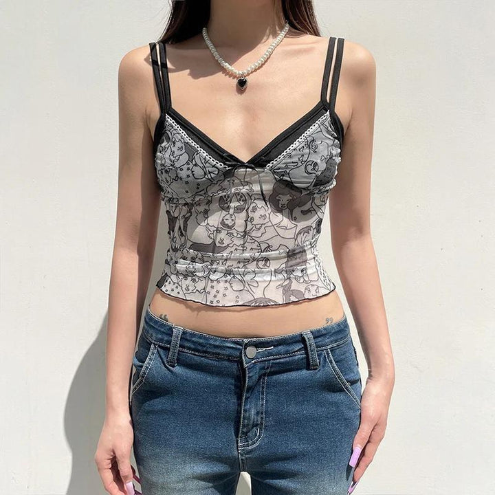 Y2K Grunge Mesh Top - Vedlit