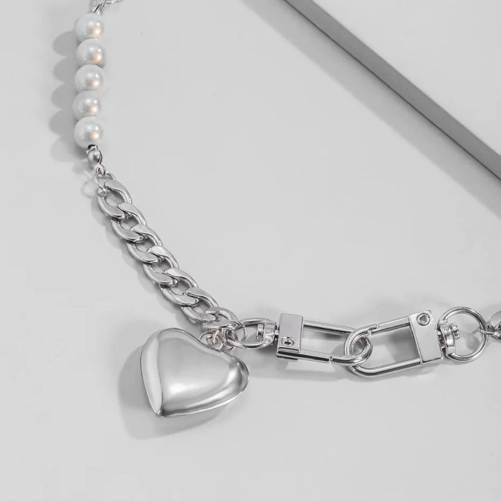 Y2K Heart Chain Beaded Necklace - Vedlit