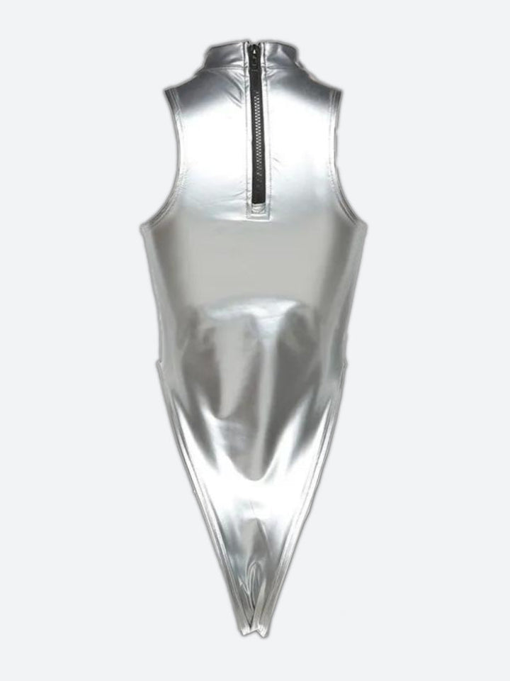 Y2K High Neck Zip-Up Bodysuit - Vedlit
