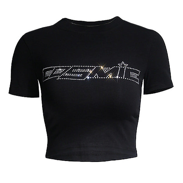 Y2K Rhinestone Cosmic Crop Top - Vedlit