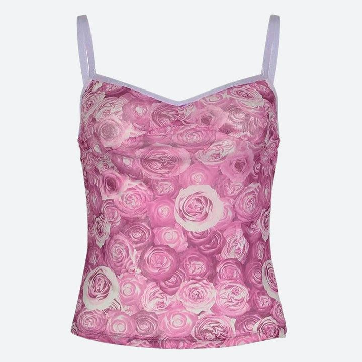 Y2K Rose Mesh Top - Vedlit