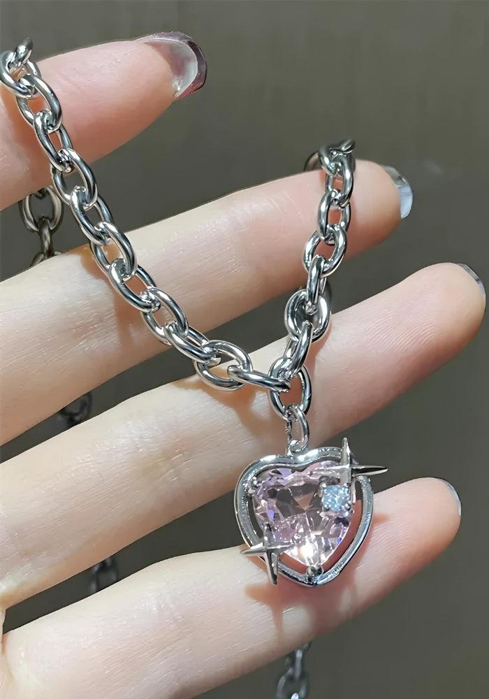 Y2K Shiny Heart Necklace - Vedlit
