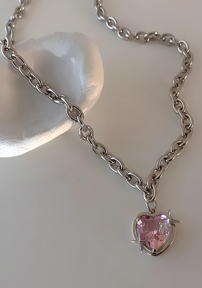 Y2K Shiny Heart Necklace - Vedlit