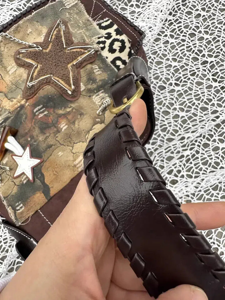 Y2K Star Patch Distressed Bag - Vedlit