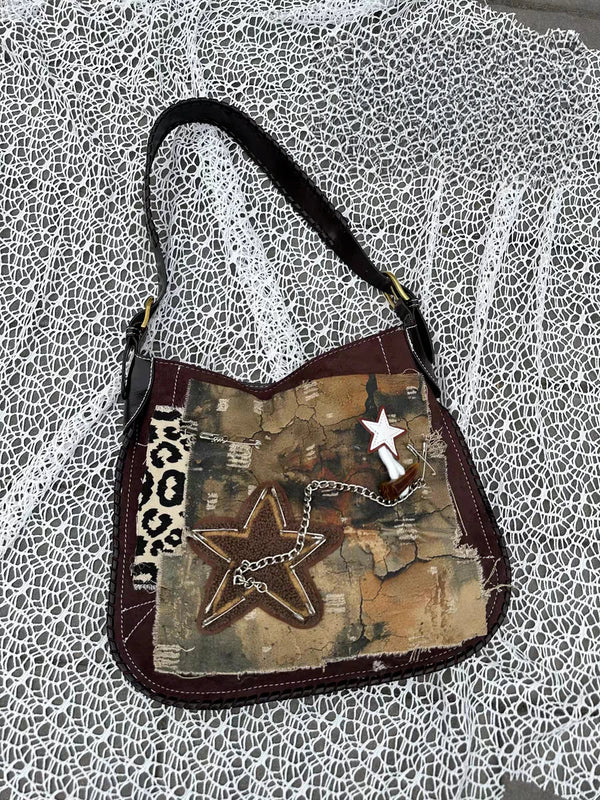 Y2K Star Patch Distressed Bag - Vedlit