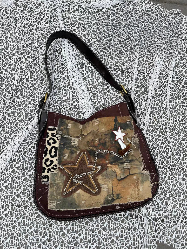 Y2K Star Patch Distressed Bag - Vedlit