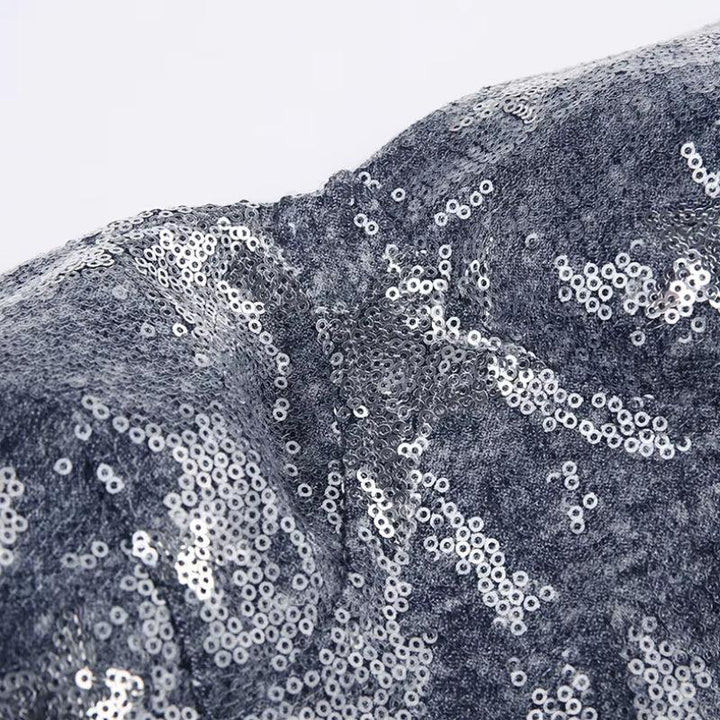 Y2K Star Sequined Crop Top - Vedlit