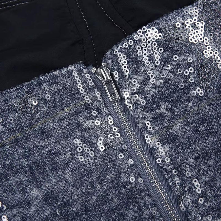 Y2K Star Sequined Crop Top - Vedlit