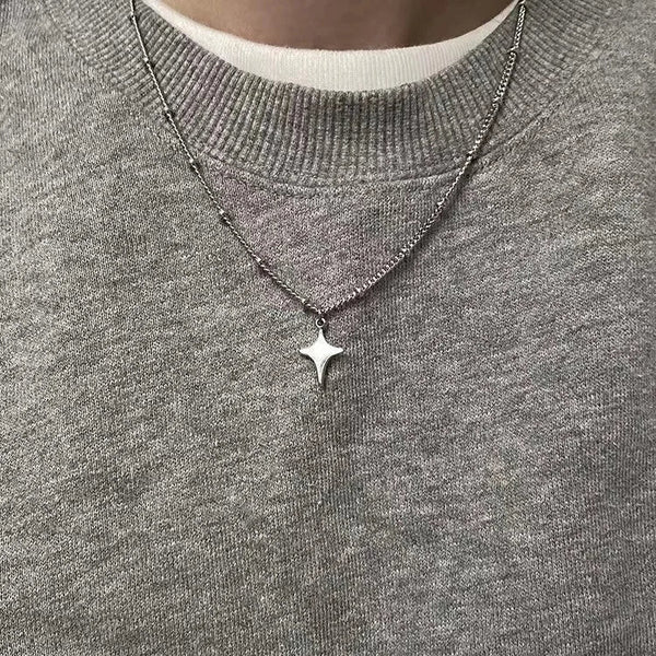 Y2K Star Silver Necklace - Vedlit