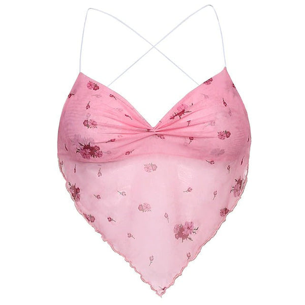Y2K Pink Scarf Top - Vedlit