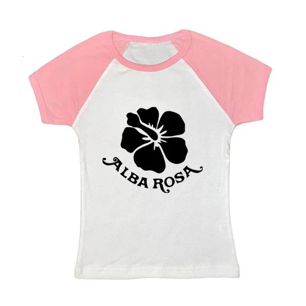 Y2K Alba Rosa Baby Tee - Vedlit