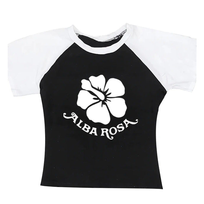 Y2K Alba Rosa Baby Tee - Vedlit