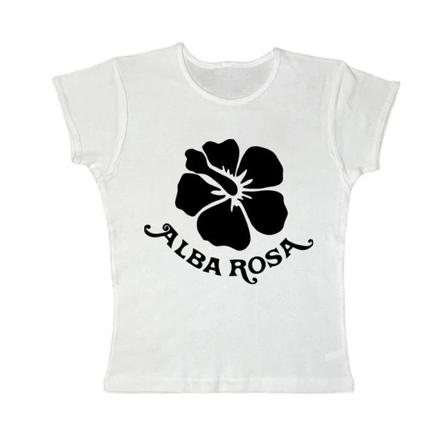 Y2K Alba Rosa Baby Tee - Vedlit